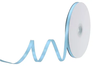 Satinband Polyester, Doppelseitig, Hellblau, Rolle