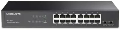 Obrázok produktu pre Mercusys MS116GS, Gigabit Ethernet (10/100/1000), Inštalácia do Racku