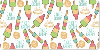 Produktbild von MuchoWow® Mauspad Mousepad Eiscreme - Sommer - Muster 60x30 cm - Mousepads - Maus Mat - Pad - Mausunterlage - Nachhaltig