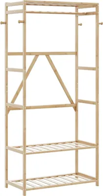 Obrázok produktu pre Vešiak na oblečenie s policami 80x40x175 cm bambus