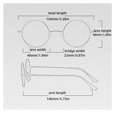 Produktbild von Vintage Runde Sonnenbrille für Damen und Herren, polarisierte Sonnenbrille mit Metallrahmen, Hippie, UV400