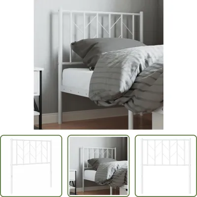 Image de The Living Store Tête de lit en métal blanc 75 cm