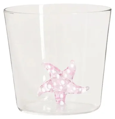 Produktbild von HOMLA ARTEZA Glas mit rosa Seestern 0,3 l