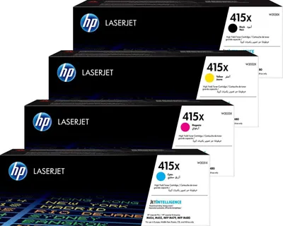 Produktbild von HP 415X 4er Pack // Cyan, Gelb, Magenta, Schwarz // Original LaserJet Toner W2030X, W2031X, W2033X, W2032X