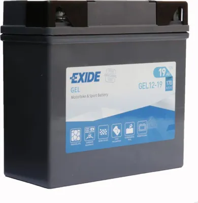 Produktbild von Exide GEL GEL12-19, Gel, 19 Ah, 12 V, 170 A, Motorrad, Wartungsfrei