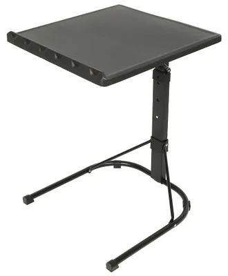 Produktbild von Klappbarer Laptop-Tisch - Beistelltisch für Bett/Sofa - Höhenverstellbar 63–76 cm - Neigbare Tischplatte - U-förmiger Metallrahmen - 43x43 cm - Schwarz