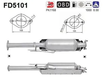Zdjęcie produktu dla Filtr Czastek Stalych Dpf Ford 2,0Tdci 12- Euro 5