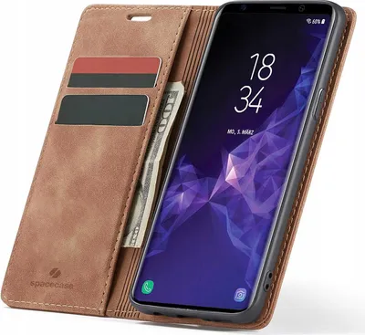 Obrázek produktu pro Pouzdro s klopou na telefon SPACECASE Wallet pro Galaxy S9 Bronze