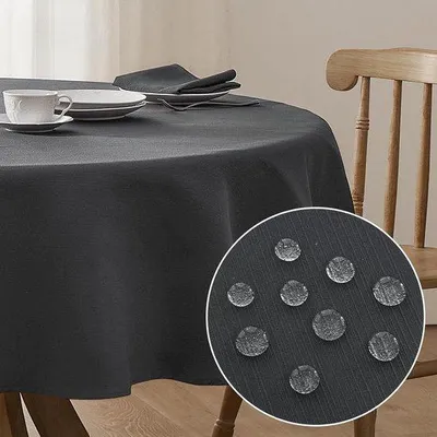 Produktbild von Runde Tischdecke 120cm grau wasserdicht