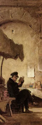 Produktbild von Carl Spitzweg Kunstdruck Bild - Der Antiquar, 1847, Detail (91 x 30 cm)