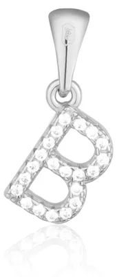 Produktbild von Silber-Anhä nger mit Zirkonen Buchstabe "B" SVLP0948XH2BI0B