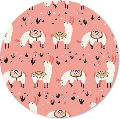 Produktbild von MuchoWow® Mauspad Mousepad Lama - Kinder - Rosa - Muster 30x30 cm - Mousepads - Maus Mat - Pad - Mausunterlage - Tischunterlage - Schreibtischmatten