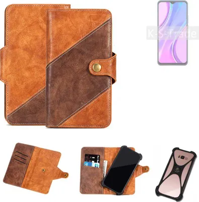 Produktbild von K-S-Trade Handyhülle Schutzhülle Bookstyle Case Wallet-Case kompatibel mit Xiaomi Redmi 9 Cover Klapphülle Kantenschutz Smartphone dunkelbraun