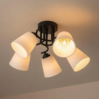 Immagine prodotto di Lampada a sospensione PAFOS nera 5xE27x20W in vetro, dimensioni: 26x50x50 cm, IP20, Milagro