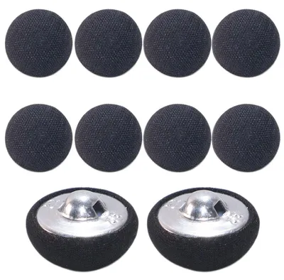 Stoffknöpfe schwarz rund 20 mm, 10 Stück
