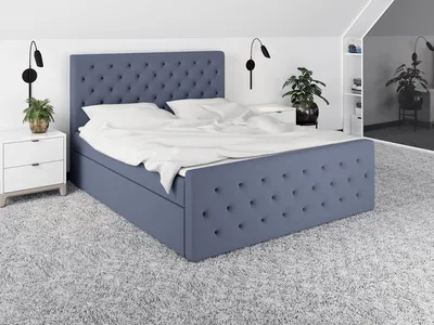 Produktbild von Boxspringbett LULI 120 x 200 mit 2 Bettkästen, Bonell-Matratze und Topper. Farbe: Grau