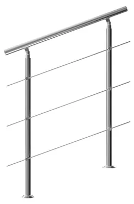 Produktbild von MONZANA® Treppengeländer Edelstahl Pflegeleicht 100cm mit 3 Querstreben Innen und Außen Handlauf Geländer Brüstung Balkon