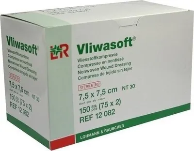 Produktbild von VLIWASOFT Vlieskompressen steril 7,5x7,5 cm 4l.