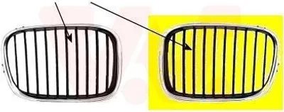 Produktbild von VAN WEZEL 0637513 Kühlergrill Frontgrill für BMW 5 Limousine (E39) Links Chrom