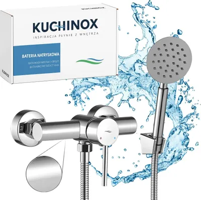 Obrázek produktu pro Elegantní chromovaná nástěnná baterie s dešťovou sprchovou soupravou a jednopákovou baterií, nerezová ocel