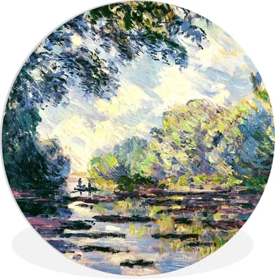 Produktbild von MuchoWow® Rundes Wandbild - Runde Bilder Seine bei Giverny - Claude Monet Ø 90 cm Kreis Wanddekoration Kunststoff - Wandkreis - Wandschmuck - Wand-Kreis - Wohnzimmer - Bild - Runde - Wanddeko - Dibond - Kunstdrucke