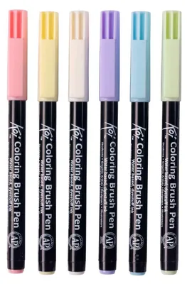 Produktbild von Sakura Koi Malpinselstift-Set Pastell, 6 Farben