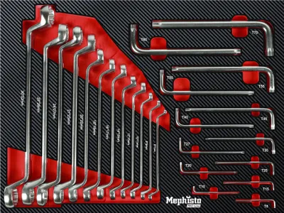 Produktbild von Mephisto ProLine Innensechsrund-Set, Ringschlüssel-Set in Carbon Look Soft Inlay
