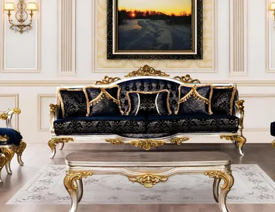 Produktbild von Sitz Dreisitzer Sofa 3 Sitzer Sofa Sofas Stoff Stil Barock Rokoko Klassische Neu