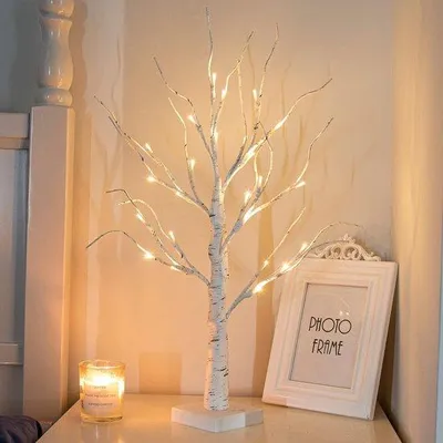 Productafbeelding van EAMBRITE Lichtboom Berkenboom 24 LED Warm Wit Binnen Decoratieve Takken Batterij Kerst