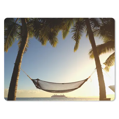 Produktbild von MuchoWow® Mauspad Mousepad Palme - Hängematte - Sonnenuntergang 23x19 cm - Mousepads - Maus Mat - Pad - Mausunterlage - Schreibtischunterlage - Mauspad