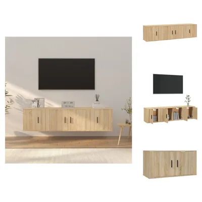 Image de vidaXL Ensemble de 3 meubles TV Chêne Sonoma Matériau dérivé du bois - Meuble TV