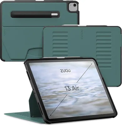 Produktbild von Zugu Case Hülle iPad Air 13" (M2-M4) 2024 & iPad Pro 12.9 (3rd/4th gen) – Verstellbarer magnetischer Ständer – Sichere magnetische Befestigung – PC-Schale für umfassenden Fallschutz