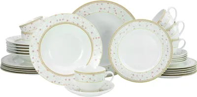 Produktbild von CreaTable, 17529, Emilia Creme Weiss, Kombiservice 30-tlg, Porzellan