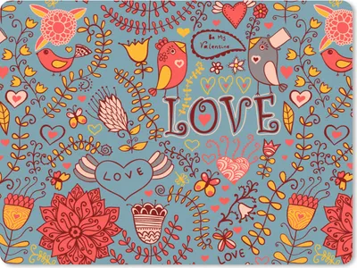 Produktbild von MuchoWow® Mauspad Mousepad Mädchen - Vogel - Liebe - Muster - Mädchen - Kinder - Kinder 40x30 cm - Mousepads - Maus Mat - Pad - Mausunterlage - Anti Rutsch