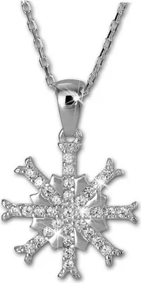 Image de SilberDream Collier 44,5cm Argent avec Zirconia Pendentif Flocon de neige SDK4981W