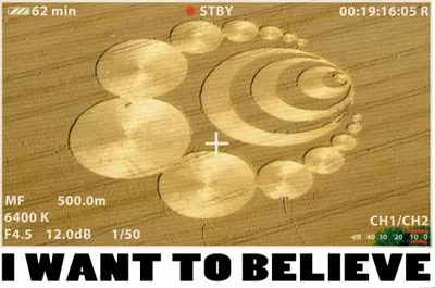 Produktbild von Kornkreise Kunstdruck Bild - I Want To Believe (80 x 120 cm)