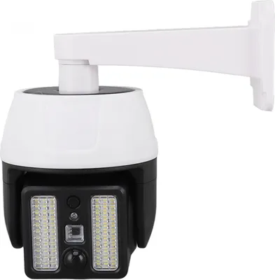 Image de Fausse caméra de sécurité alimentée par énergie solaire avec lumière LED rouge clignotante Caméra de surveillance simulée avec télécommande pour l'avertissement de sécurité nocturne à l'extérieur