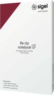 Obrázek produktu pro sigel RU202 sigel notebook Re-Up, DIN A5, kostkovaný, červený
