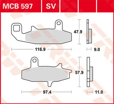 Produktbild von TRW Bremsbelagsatz MCB597SV DRZ800