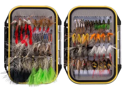 Image de Kit de pêche à la mouche comprenant 72 pièces et une boîte étanche