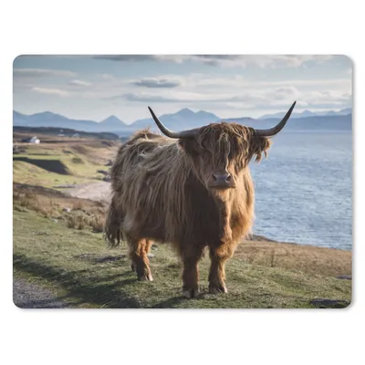 Produktbild von MuchoWow® Mauspad Mousepad Schottische Highlander - Bergen - Meer 23x19 cm - Mousepads - Maus Mat - Pad - Mausunterlage - Schreibtischunterlage - Mauspad