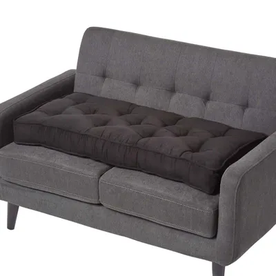 Produktbild von HOMESCAPES Sofa-Auflage 100 x 48 cm mit Veloursbezug - dickes Sitzkissen schwarz