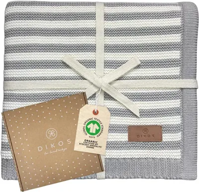 Obrázok produktu pre Detská deka 75x100 cm, 100 % GOTSbavlna, sivá a biela, do kočíka
