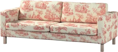 Produktbild von Dekoria Bezug für Karlstad Schlafsofa, creme- rot, Bezug für Karlstad 3-Sitzer ausklappbar