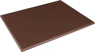 Image de Planche à découper Hygiplas extra épaisse marron 450x600x20mm pour saucisses et rôtis