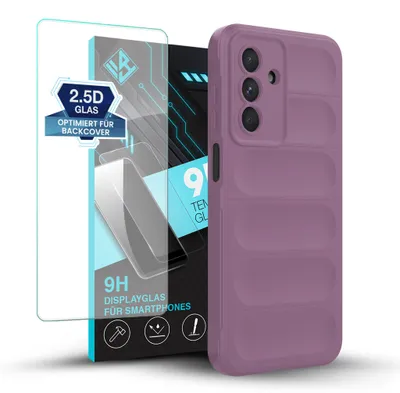 Produktbild von Handy Hülle für Samsung Galaxy A26 5G mit 9H Displayglas Displayschutz Plus Grip Case Cover Schutzhülle Softgrip Farbe: Violett