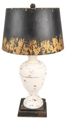 Produktbild von Clayre & Eef Tischlampe Ø 36x65 cm Beige Schwarz Holz