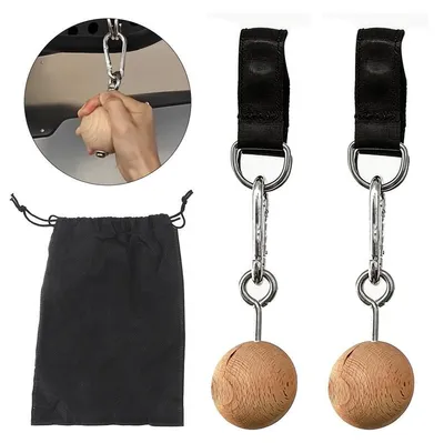 Produktbild von Griffbälle für Klimmzüge，Holz Klimmzugbälle，Trainingsset mit Klettergriffen，Armkrafttrainer，Griffkraftbänder für Klimmzüge，Für Zuhause, Fitnessstudio