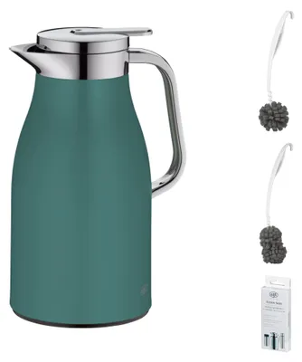 Immagine prodotto di alfi SKYLINE Isolierkanne boho green mat – Vorteilsset mit Reinigungsbürste CLEAN FIX 30 cm | HAN 1321355100 | EAN 4002458523199