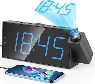 Zdjęcie produktu dla Budzik do sypialni z 7-calowym wyświetlaczem cyfrowym i podwójnym alarmem